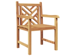 Conjunto 2 Cadeira De Jardim Vidaxl Castanho Madeira De Teca Maciça (60 X 58 X 90 Cm)