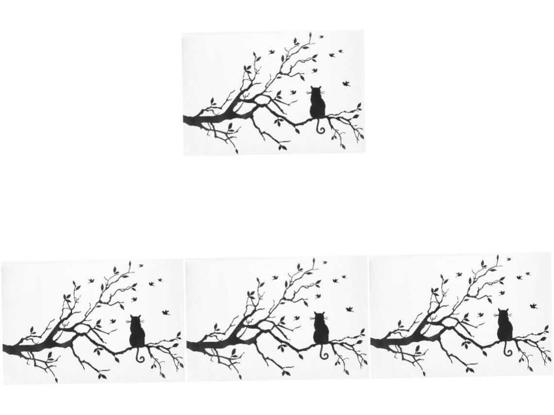 Conjunto De 4 Adesivos De Parede Removíveis, Decoração Original Para O Quarto Com Estampa.
