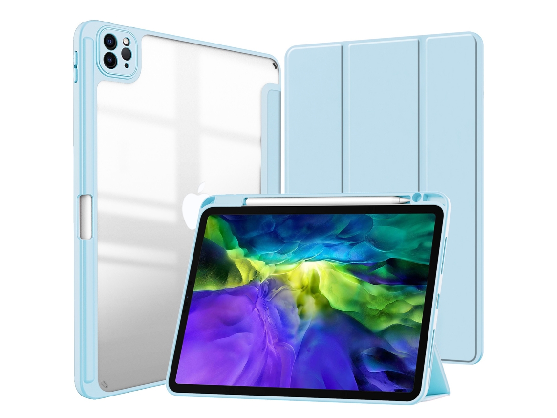 Elysve Caneta Stylus Capa Ipad Air 3ª Geração 10. 5 Polegadas 2019, Transparente Azul Claro