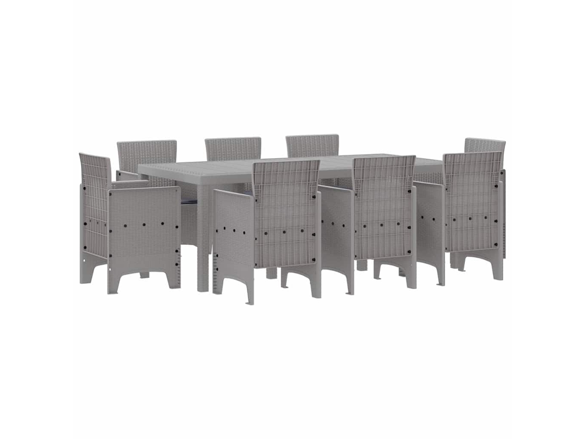 Maison Exclusive - Conjunto De Jantar Para Jardim 9 Pcs Cinzento-claro