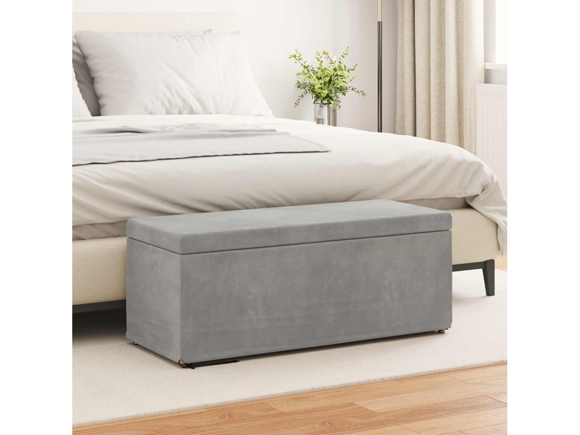 Vidaxl Banqueta Cinzento-claro 101 X 41 X 40 Cm