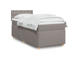 Vidaxl Cama Com Molas/colchão 90x190 Cm Tecido Castanho-acinzentado