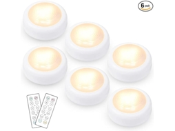 Luzes de Led com Controle Remoto, Luzes de Pressão Reguláveis, Alimentadas por Bateria, com Temporizador BRILVIBERA