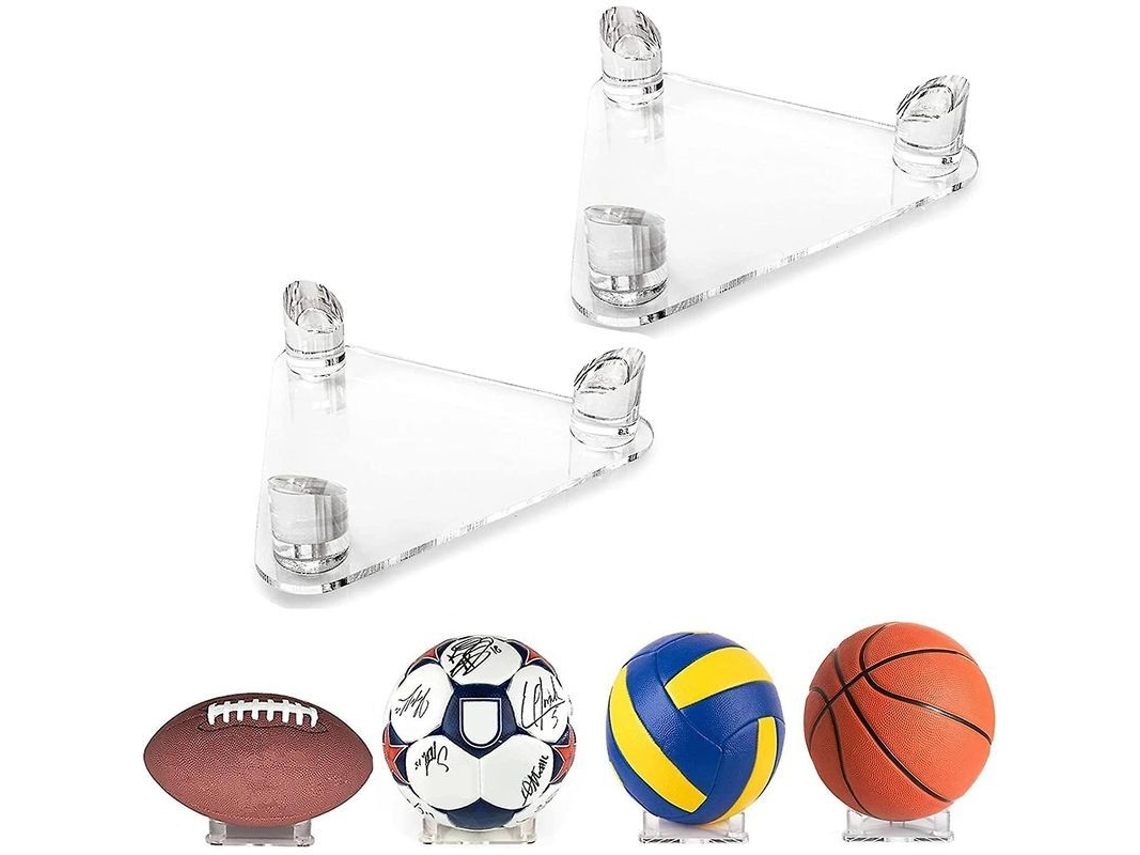 Suporte De Acrílico Para Bola De Basquete, Futebol E Bola De Futebol Mostrador Claro Para Esportes 2 Peças