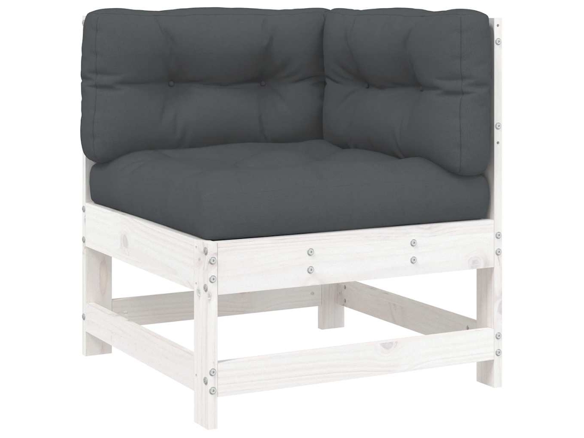 Maison Exclusive - Sofá De Canto Com Almofadões Pinho Maciço Branco