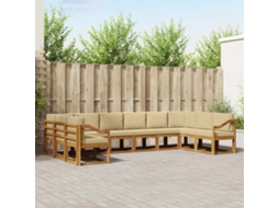 Vidaxl Conjunto De Sofás Para Exterior 10 Pcs Natural E Bege