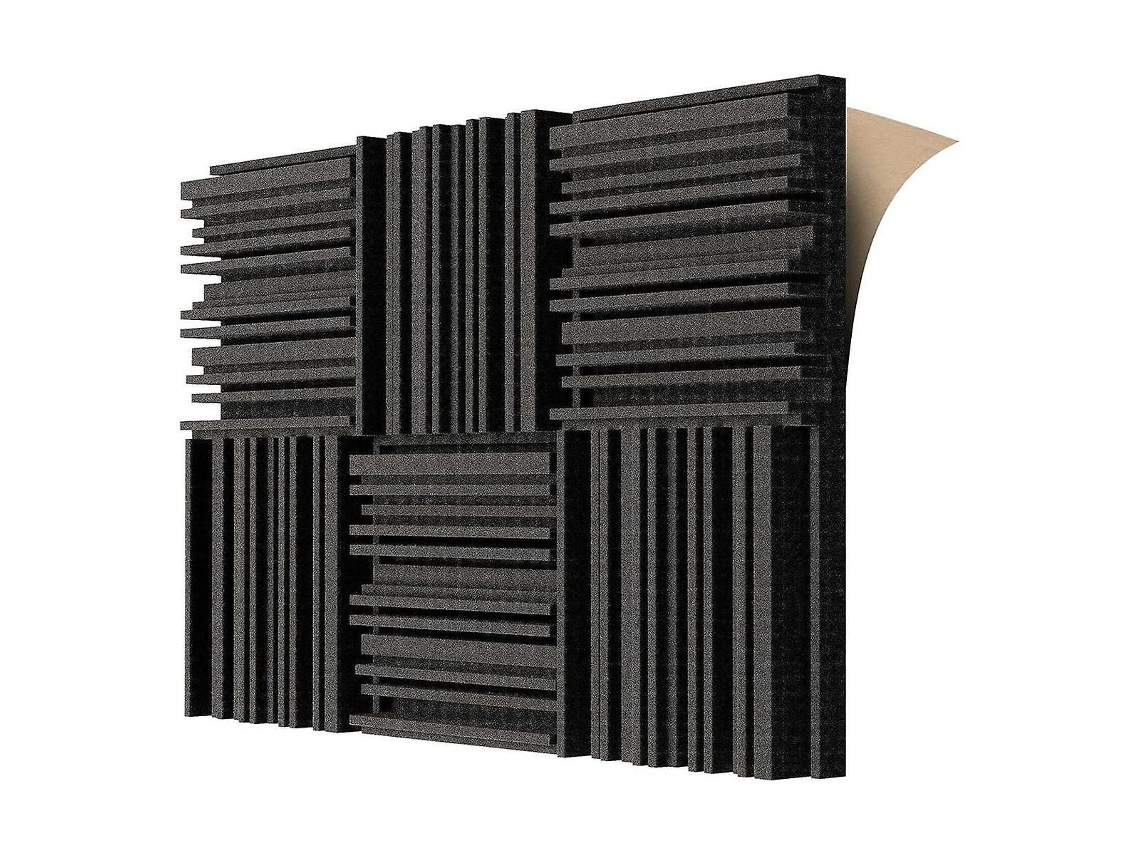 6 Painéis De Espuma Acústica Autocolantes, 12 X 12 X 2 Polegadas, Espuma De Absorção De Som Para Gravação