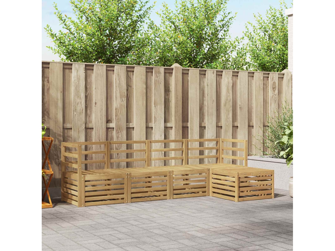 Vidaxl Conjunto De Sofás Para Exterior 5 Unid. Branco