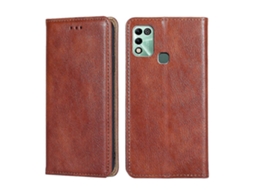 Capa De Celular Em Couro Magnético Com Acabamento Brilhante E Cor Sólida Para Infinix Hot 11 Play.