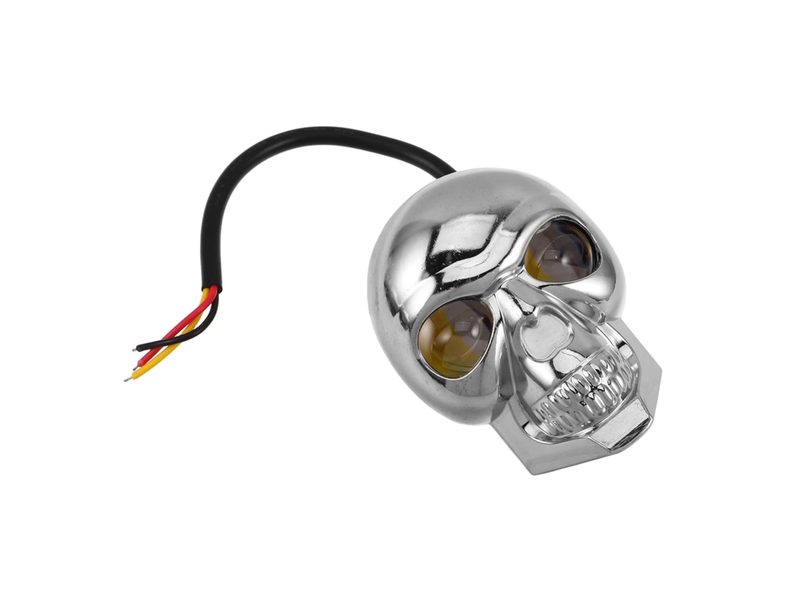 Farol De Led Com Lente Dupla, Formato De Caveira, Decoração De Iluminação Gótica