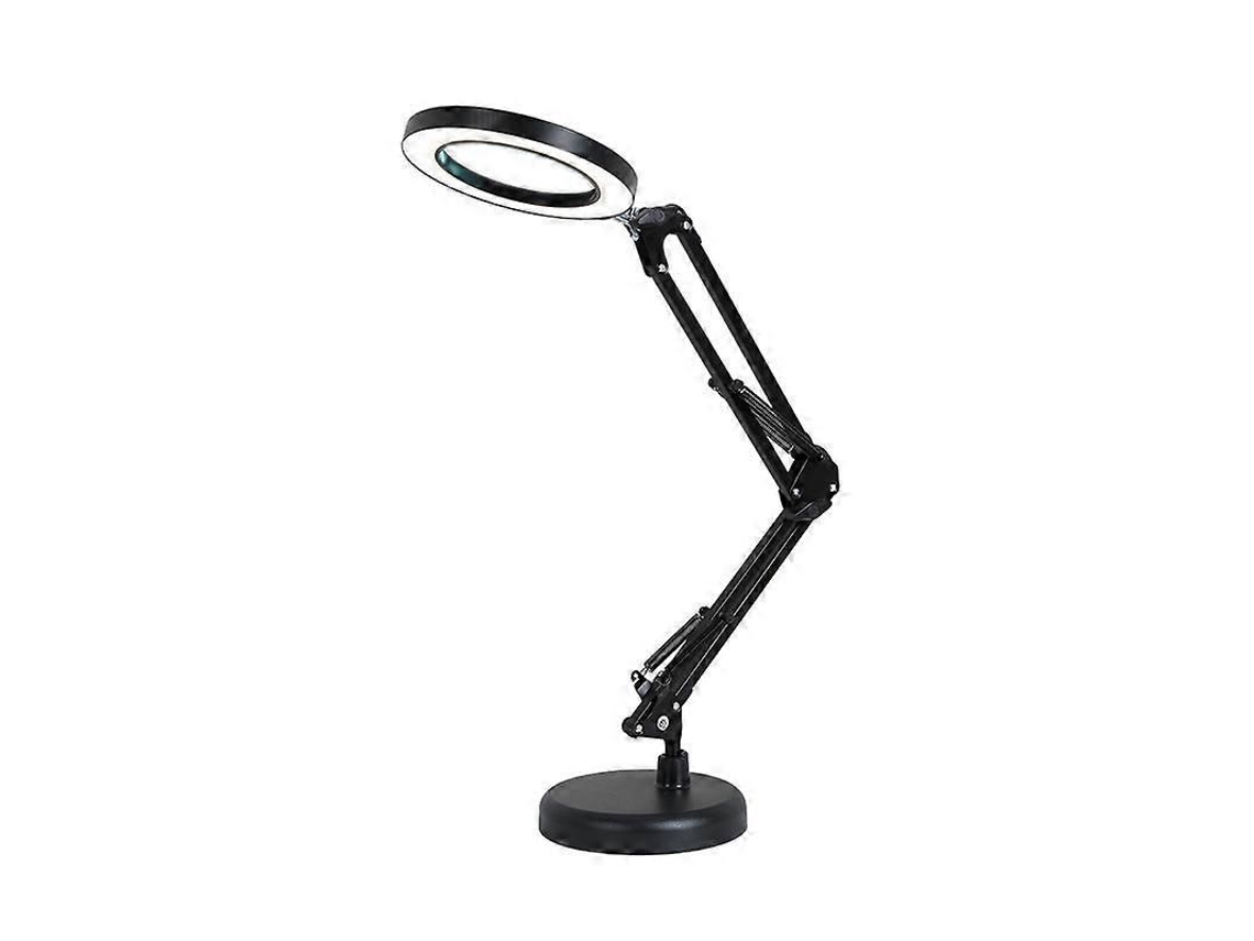 Luminária De Mesa Com Lupa 8x Para Estética, Unhas, Tatuagens E Reparos, Ideal Para Escritório E Leitura. Cor: Sem Lupa (preta).