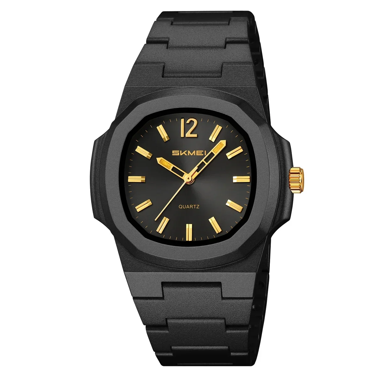 Relógio Esportivo À Prova D'água para Homens e Mulheres, Relógio Elegante. MDUG (preto e Dourado)