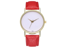 Relógio de quartzo unissex elegante e moderno, presente ideal para casais (vermelho)