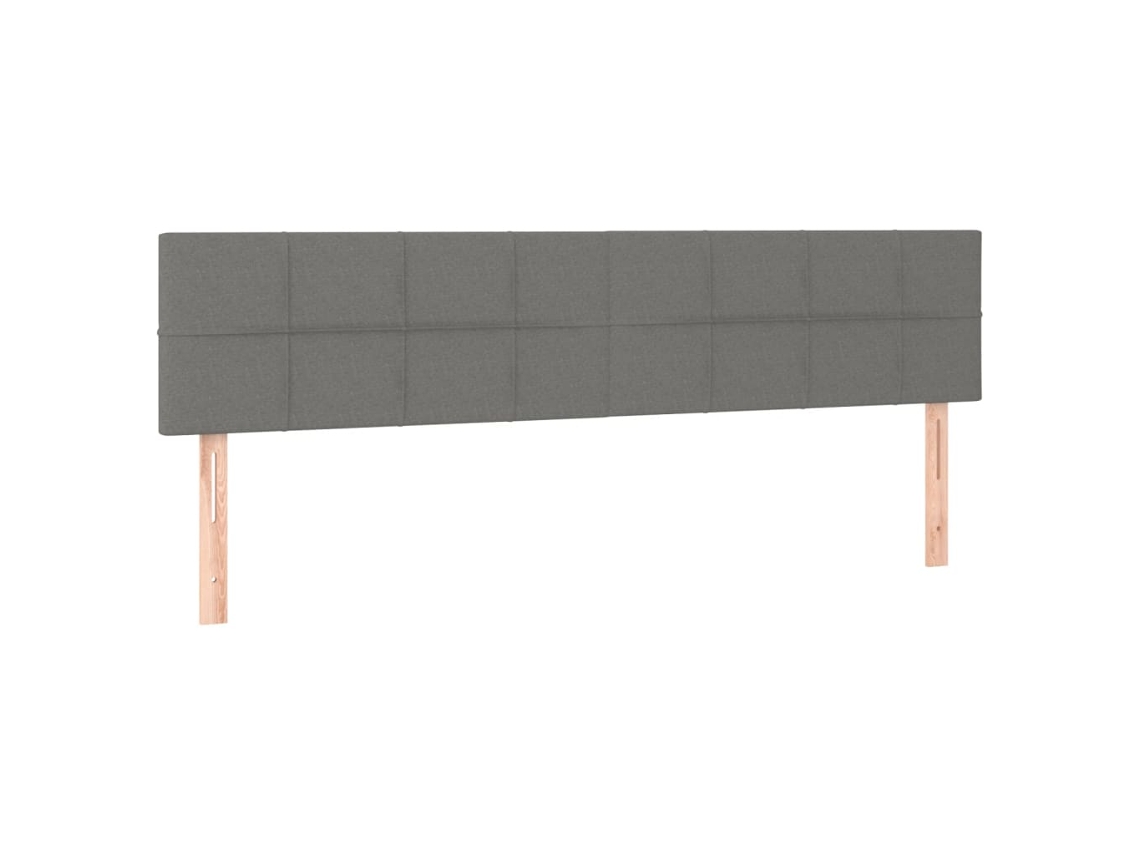 Cabeceira de Cama 2 Pcs em Tecido 80x5x78/88 cm Cinzento Escuro MAISON EXCLUSIVE