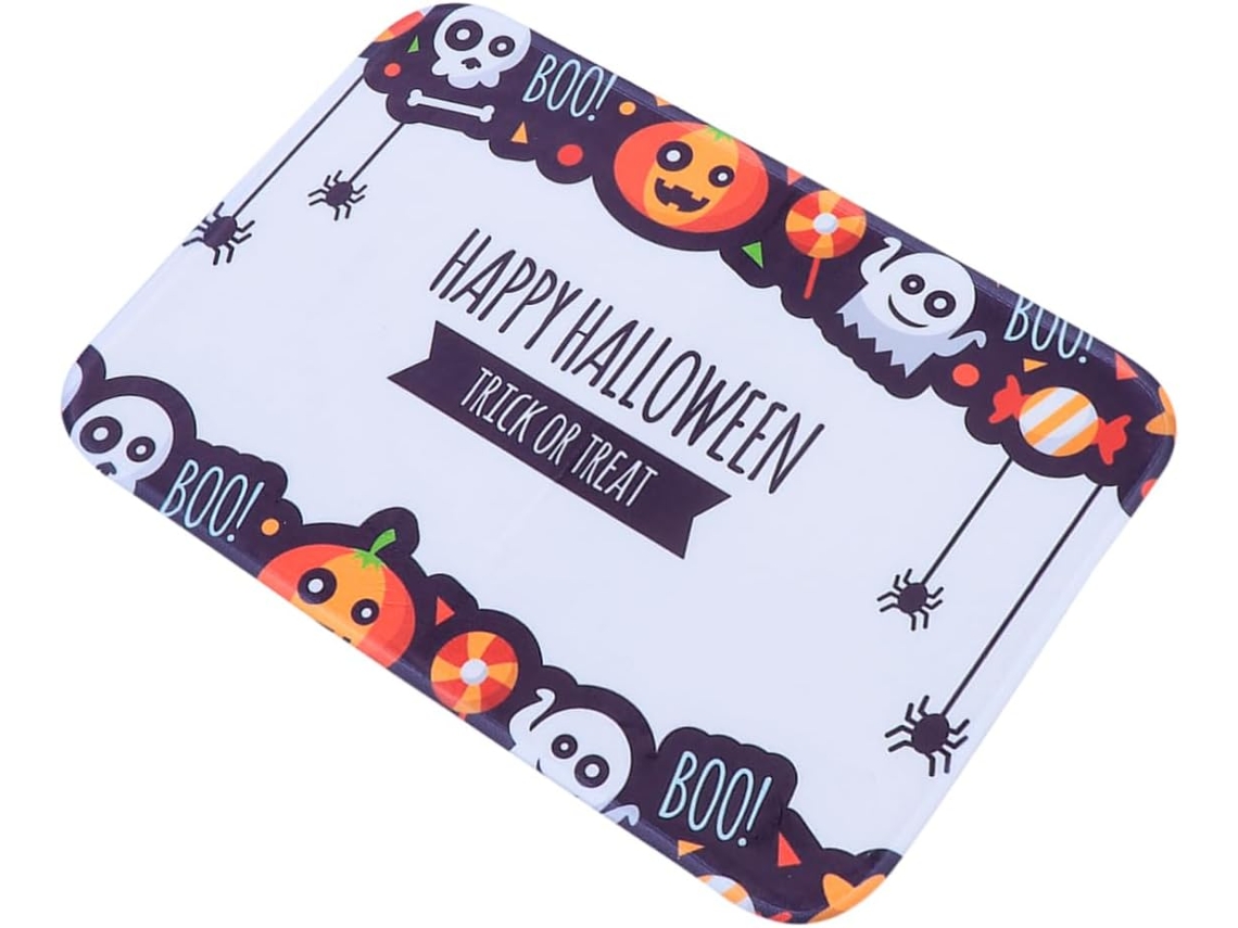 Tapete De Halloween Com Estampa De Bruxa E Abóbora Antiderrapante E Macio Gokoco