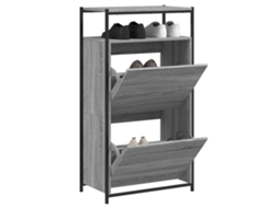Vidaxl Sapateira 60x34x112 Cm Derivados De Madeira Cinzento Sonoma