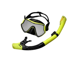 Kit Snorkel com Máscara Amarela Preta Anti deslizante Ajustável
