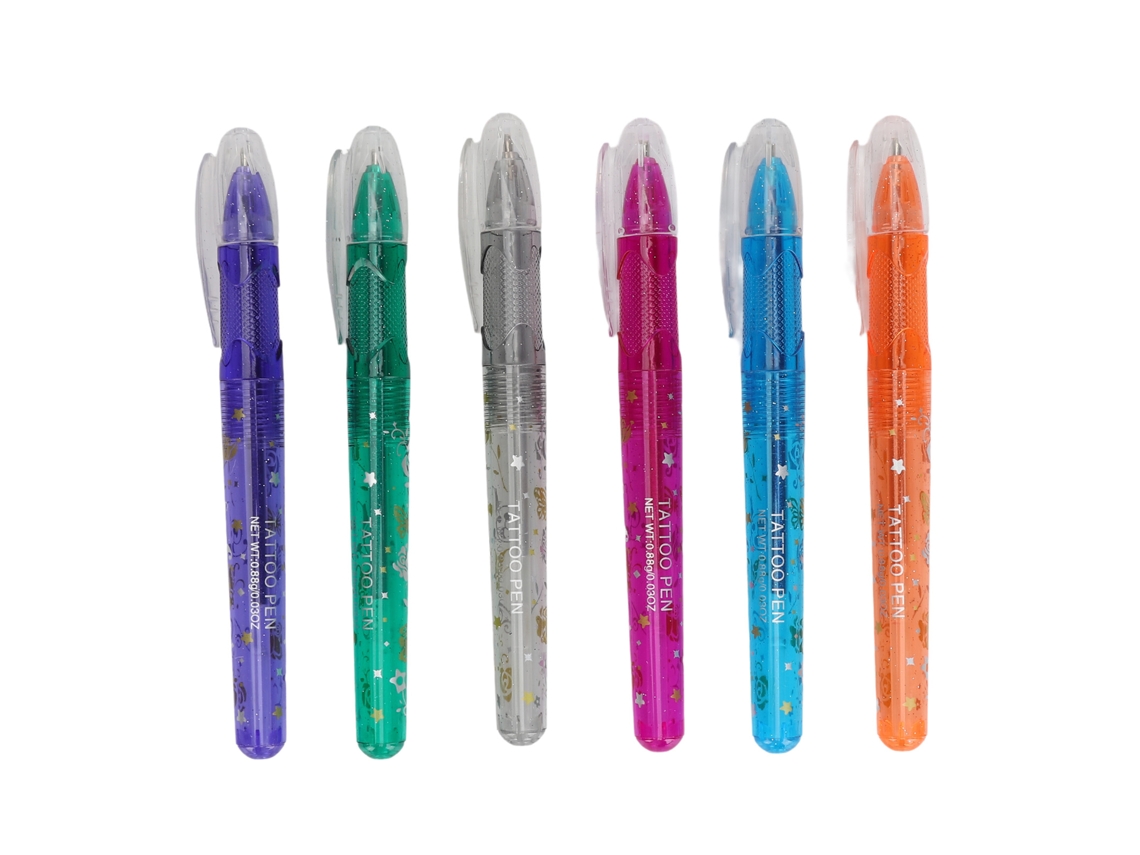 Pens De Tatuagem Com Glitter (2 Conjuntos, Diy Removível) Eoocoo