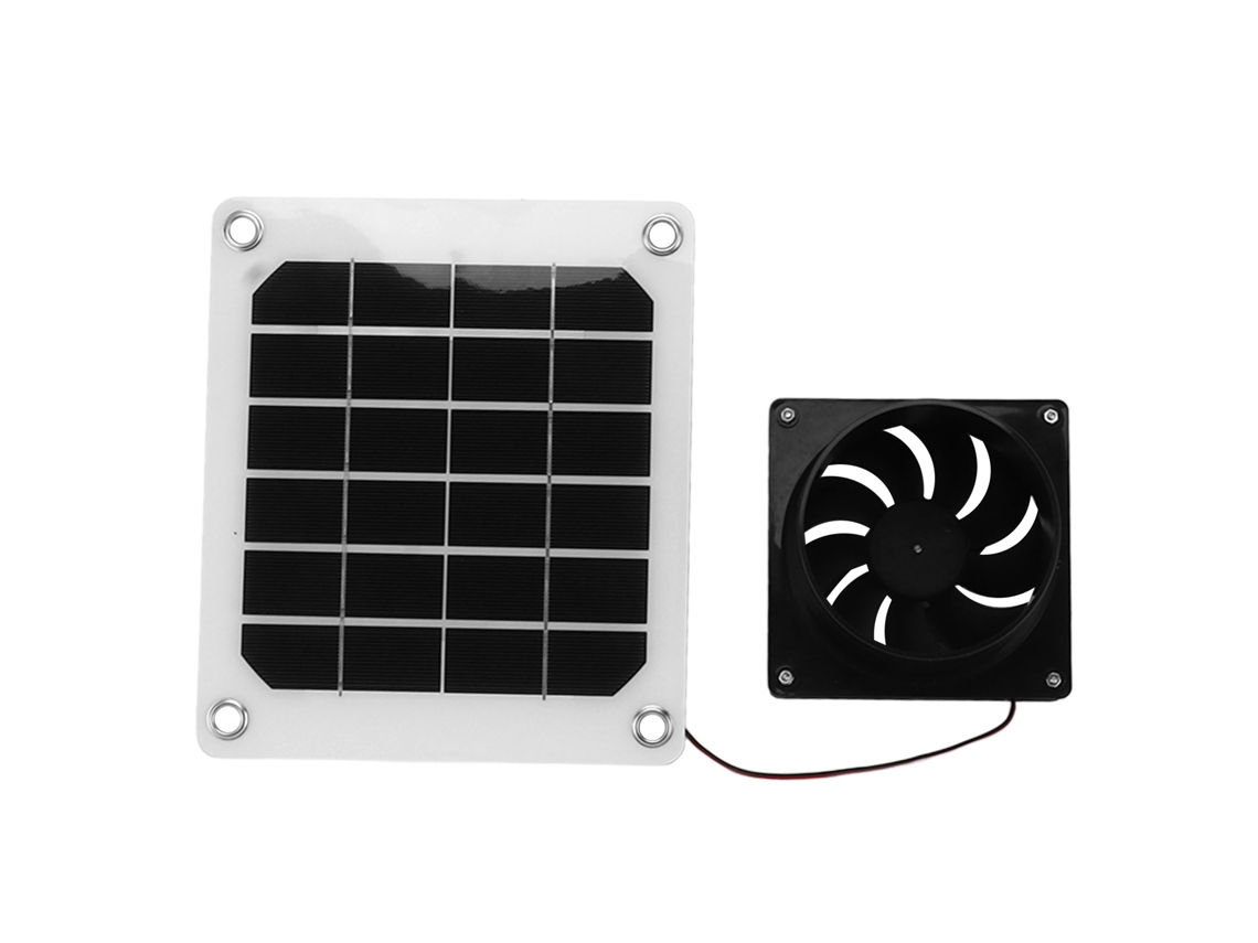 Kit Ventilador Solar 20w 6 Polegadas Portátil Galinheiro