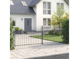 Vidaxl Portão Duplo Woerden 400 X 199,5 Cm Aço Cinzento Trancável