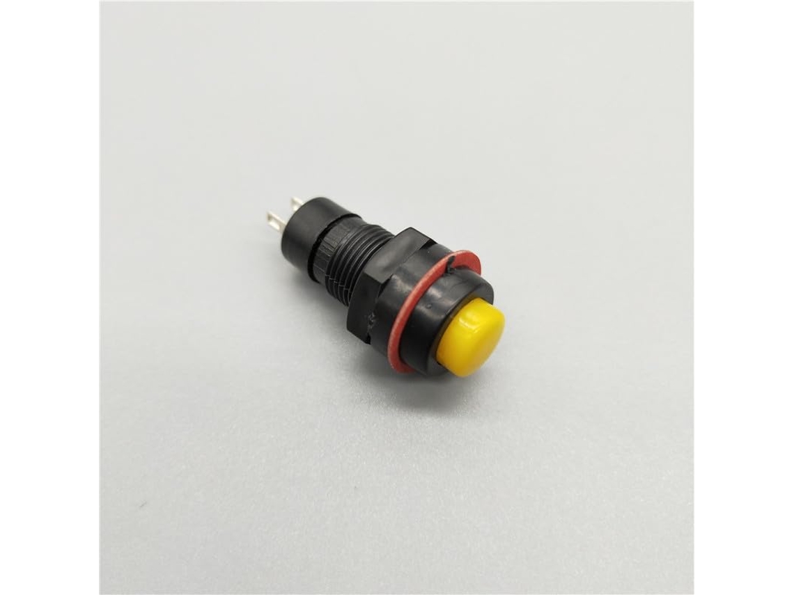 Interruptores De Botão Pressão Ds 213de 12mm, 1a, 250v Ca, 2 Pinos, Amarelos, Com Rearme Automático
