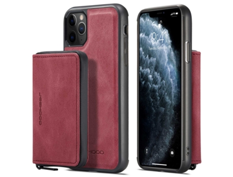 Capa Para Iphone 11 Pro Max Jeehood Pele Sintética Magnética Vermelho