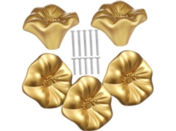 Gadpiparty Conjunto De 5 Puxadores Em Formato Pétala Flor Para Armários, Cômodas E Portas De Móveis Cozinha Retrô Ideal