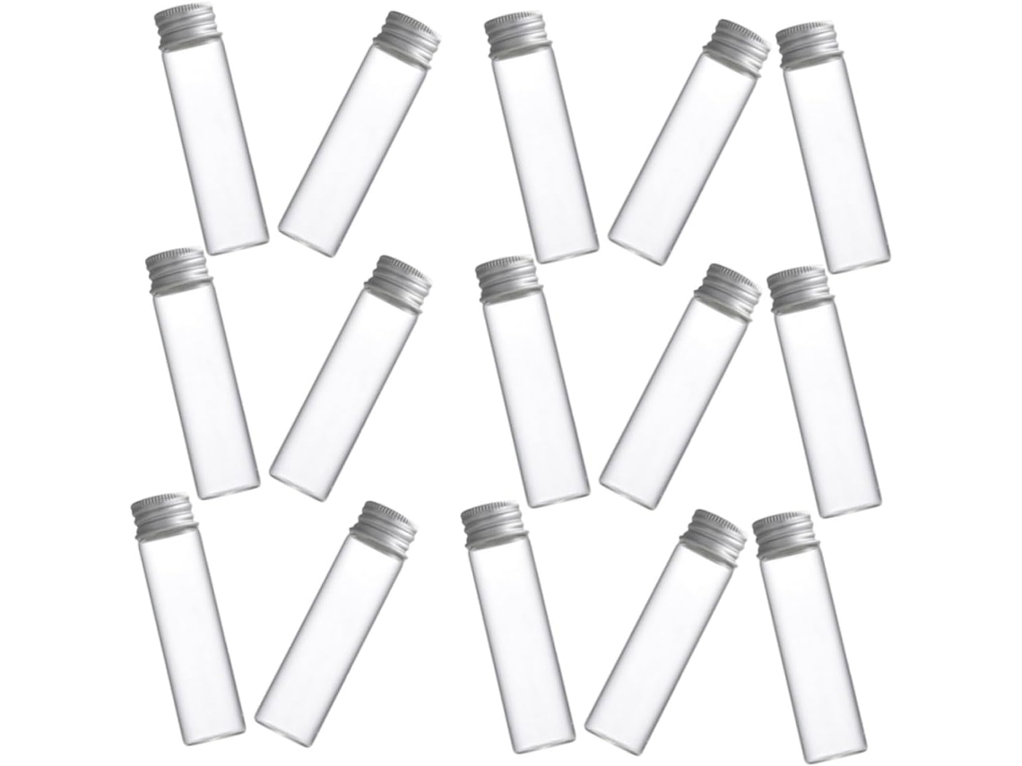 Conjunto De 50 Mini Potes De Vidro Com Tampas De Alumínio Para Armazenamento De Pó E Frascos Vazios Gokoco