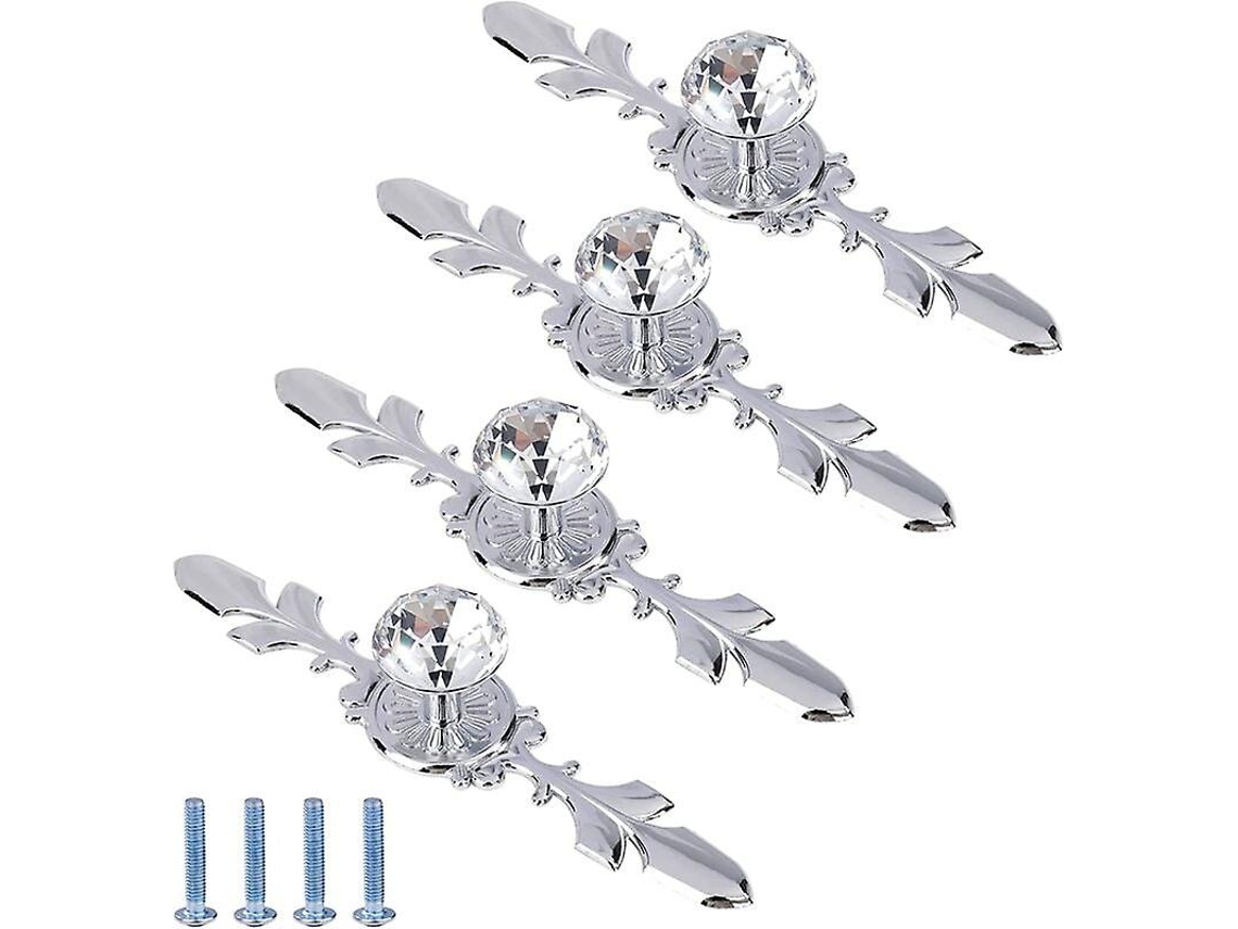 Perfis de cristal para gavetas y armários, alças de prata, base de liga, 120mm, para cocina y muebles | S/MARCA