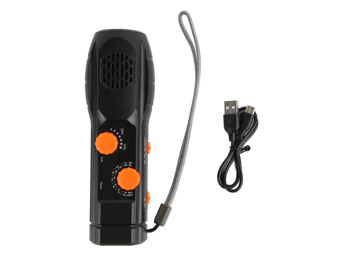 Rádio Emergência LAXISCREED Lanterna Usb 1200mah Preto