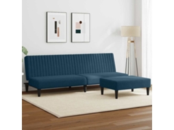 2 Pcs Conjunto de Sofá de Relaxamento - Sofás Veludo Azul HARLANV1