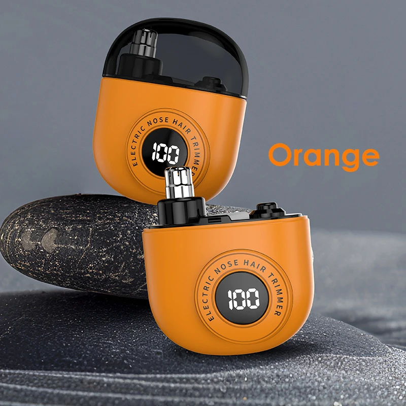 Aparador de Pelos Nasais Elétrico Portátil com Lâmina Dupla Recarregável Via Usb MDUG (laranja)