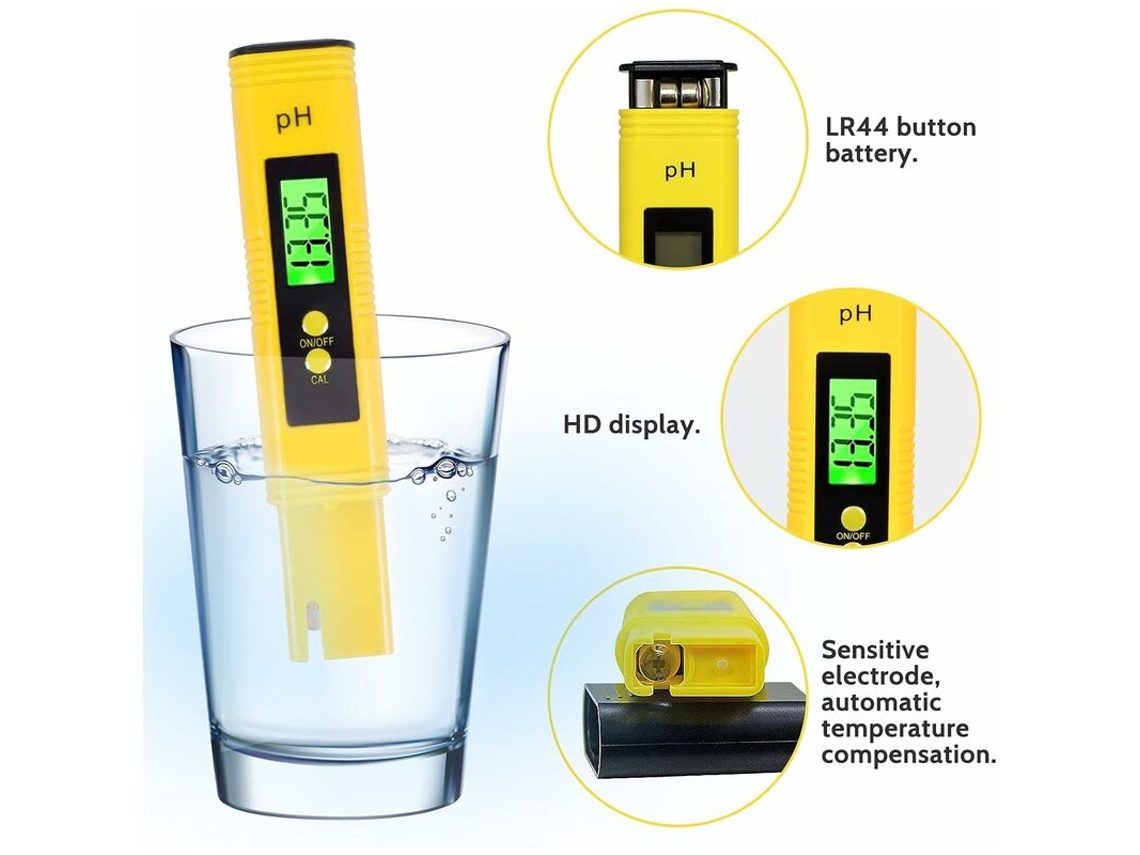 Medidor De Ph Digital, Testador De Qualidade Da Água Digital Com Visor Lcd, Testador De Ph Da Água