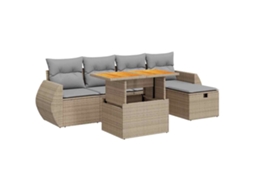 Garden Sofa Set, Garden Sofa Sets Vidaxl Bege Rattan / Vime (n/a)