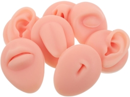 Kit De Piercings Nuobesty Em Silicone Macio, 7 Peças, Cor Pele Clara, Para Diversas Partes Do Corpo.