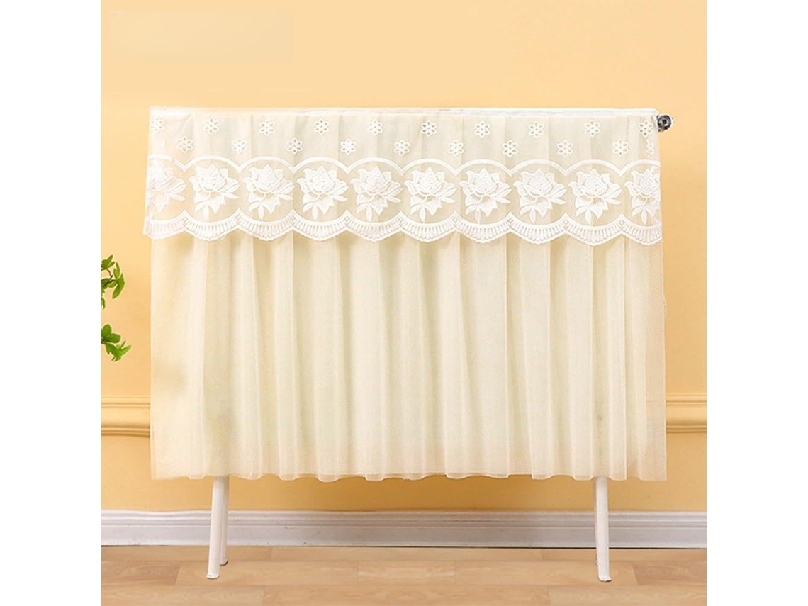 Elegante Capa Para Radiador Com Bainha De Renda - Radiadores 60/80/100/150/160/180 X 70 Cm Dupla Camada