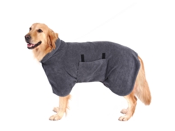 Roupão Absorvente, em Microfibra, para Cães, Secagem Rápida, Cinza AQUAFORGE