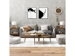 Vidaxl Mesas De Apoio 2 Pcs 40x40x40 Cm Derivados Madeira Fumado