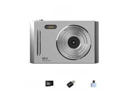 Câmara Digital Tela Ips De 2,4 Polegadas, Zoom De 8x Com Luz De Preenchimento (prata - Cartão De 64 Gb) Cuich
