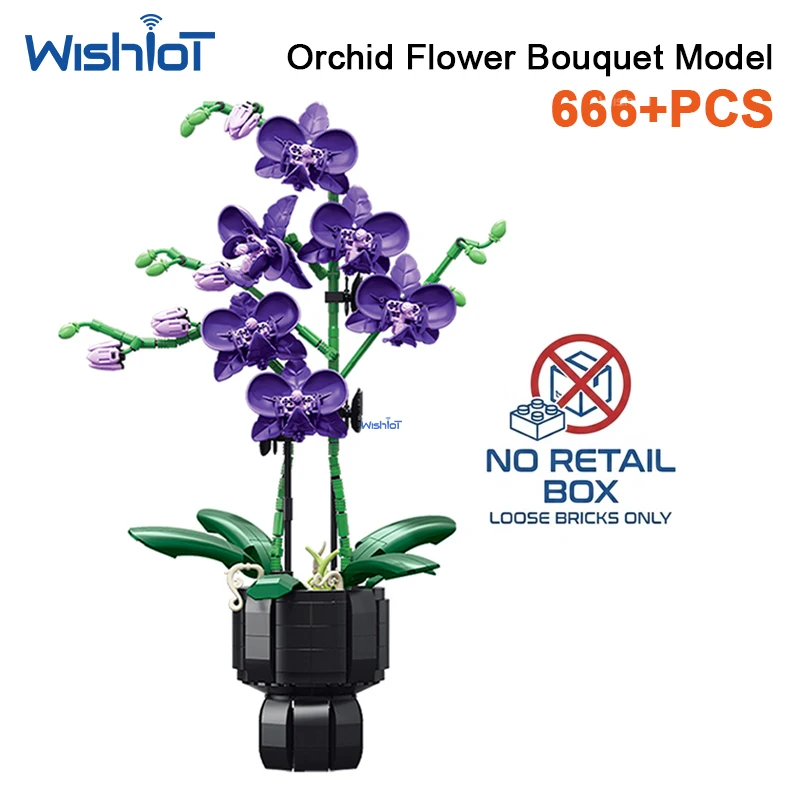 Conjunto De Blocos De Construção Com 666 Peças Em Formato De Flor Preservada.