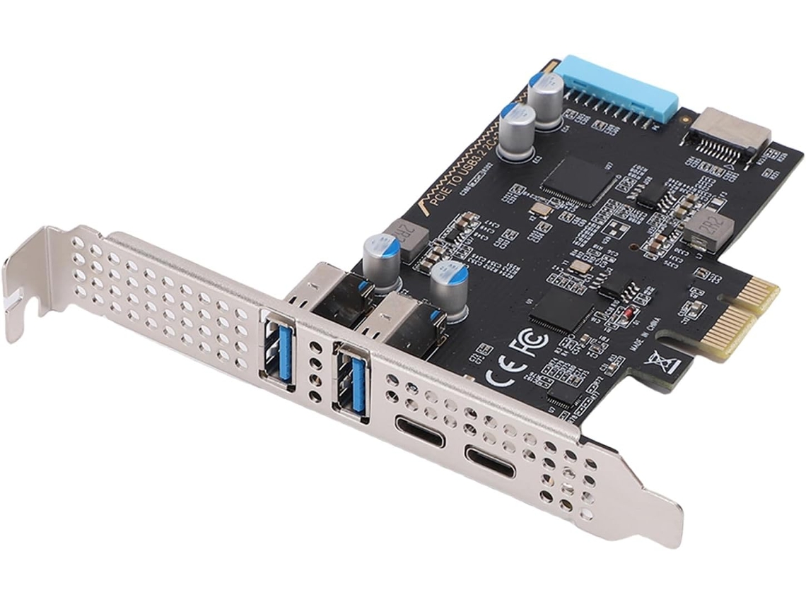 Placa Pcie A Usb 3.2 Gen 1, De Expansão Com Duas Portas Usb-c E 10