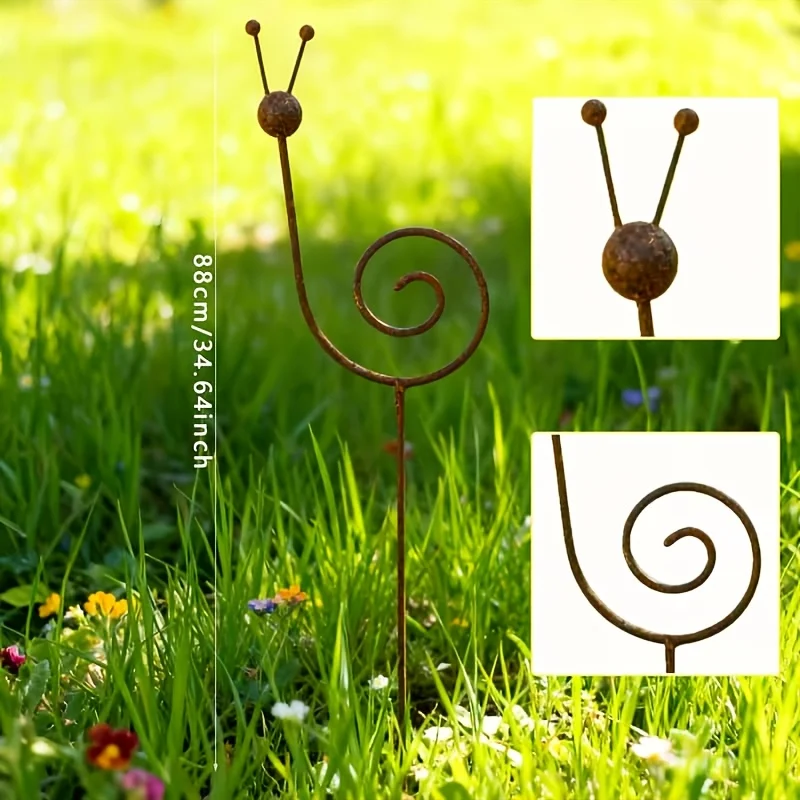 Suporte vintage MDUG em metal de formato de caracol para plantas