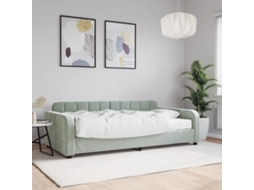 Vidaxl Sofá-cama Com Colchão 100x200 Cm Veludo Cinzento-claro