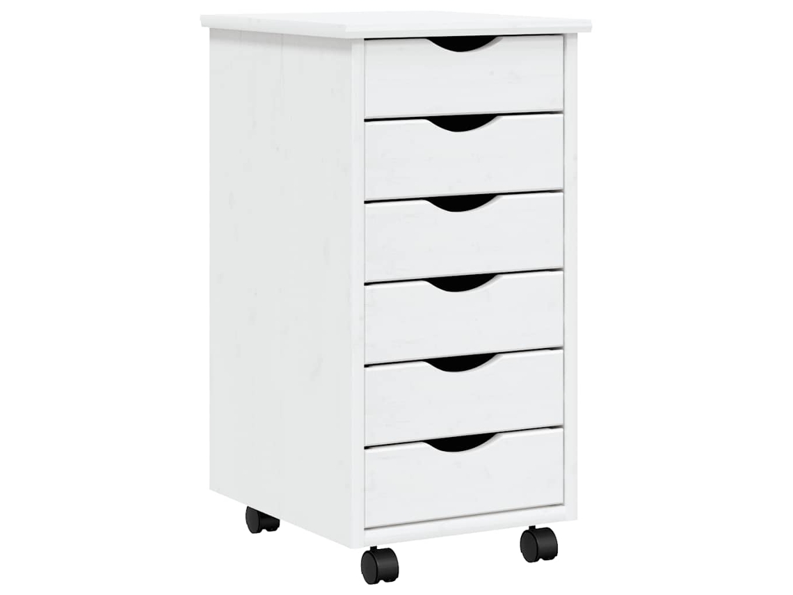 Armário com rodas VIDAXL Branco Madeira
