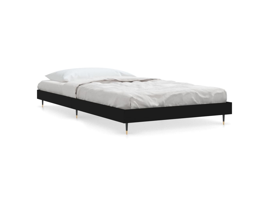 Bed Frame, Bed Frames Vidaxl Preto Madeira Processada (90 X 200 Cm)