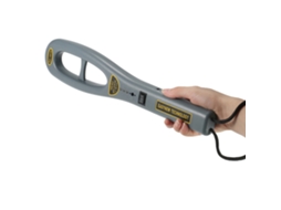 Detector de metais portátil com alarme vibratório para segurança e busca de tesouros.