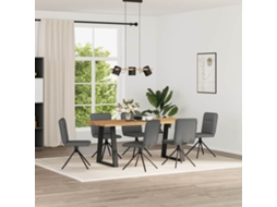 Vidaxl Cadeiras De Jantar 6 Pcs Tecido Cinzento-escuro
