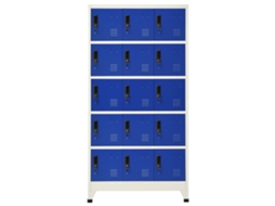 Cacifo 90x40x180 Cm Aço Cinzento E Azul Lovely Home