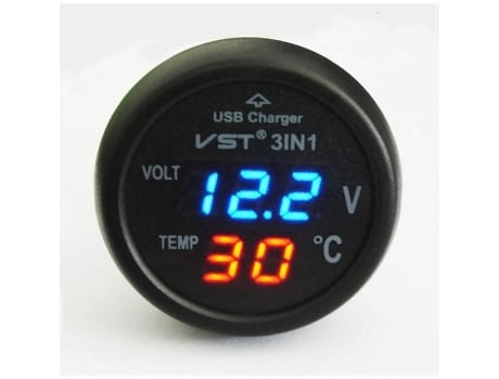 Qumox Voltímetro Isqueiro Termômetro Usb Led Carregador Automático 12-24V