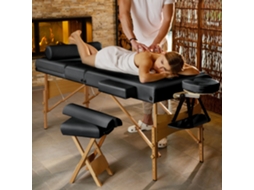 Conjunto De Mesa De Massagem De 3 Zonas Somwang Com Enchimento De 7,5 Cm Almofadas De Rolo E Estrutura De Madeira TECTAKE
